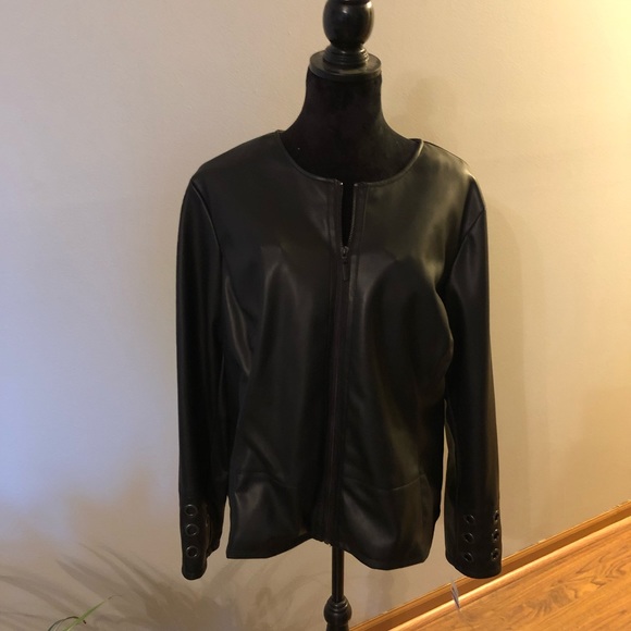 Alfani Jackets & Blazers - NWT. Woman’s faux leather zip jacket.